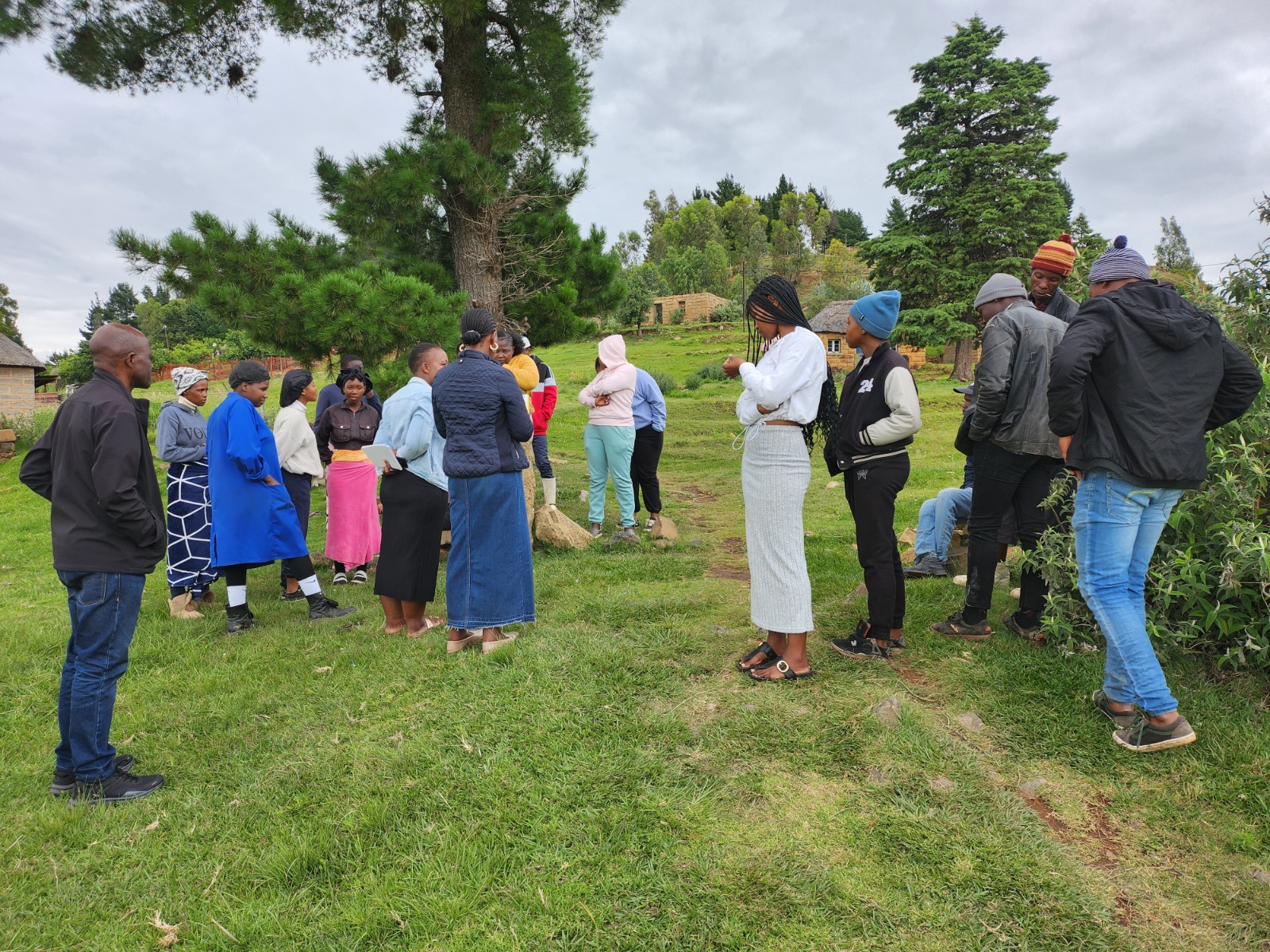 Community engagement meeting in Lesotho